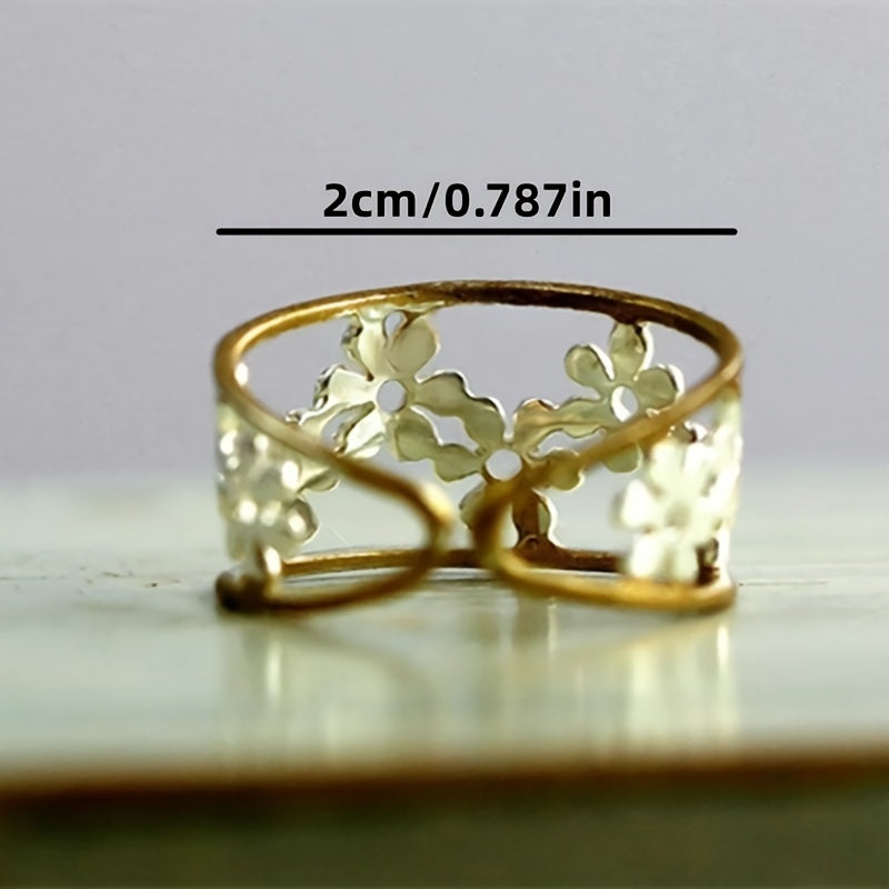Exquisite Enamel Flower Ring Cute Daisy Flower Ring Ladies Jewelry Adjustable Jewelry Gift