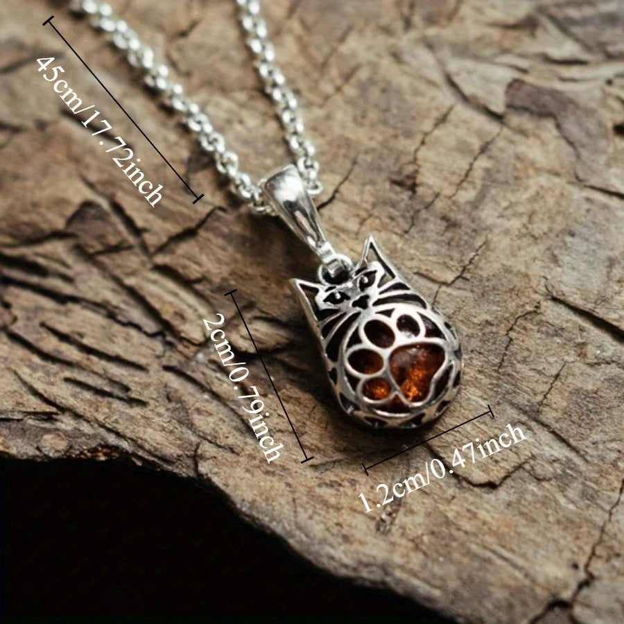 Fashion Amber Cat Necklace Women's Necklace Jewelry Gifts For Ladies For Holiday Party Anniversaries