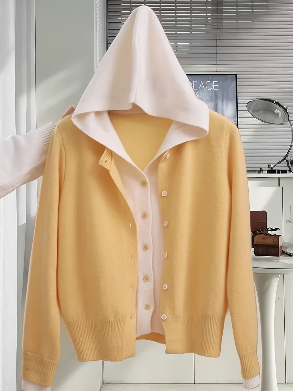 Women's Two-Piece Sweater Set, Pink Hooded Cardigan and Pullover, New Long-Sleeve Top for Spring\u002FAutumn Season