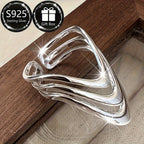 1pc Women's Fashion Wide Band Ring Hip-Hop Style Layered Adjustable Open Ring 925 Silver Total Weight Approximately 0.07 oz Comes with Exquisite Gift Box Packaging Mother's Day Preferred Gift Wedding Bridesmaid Gift Suitable for Music Festivals