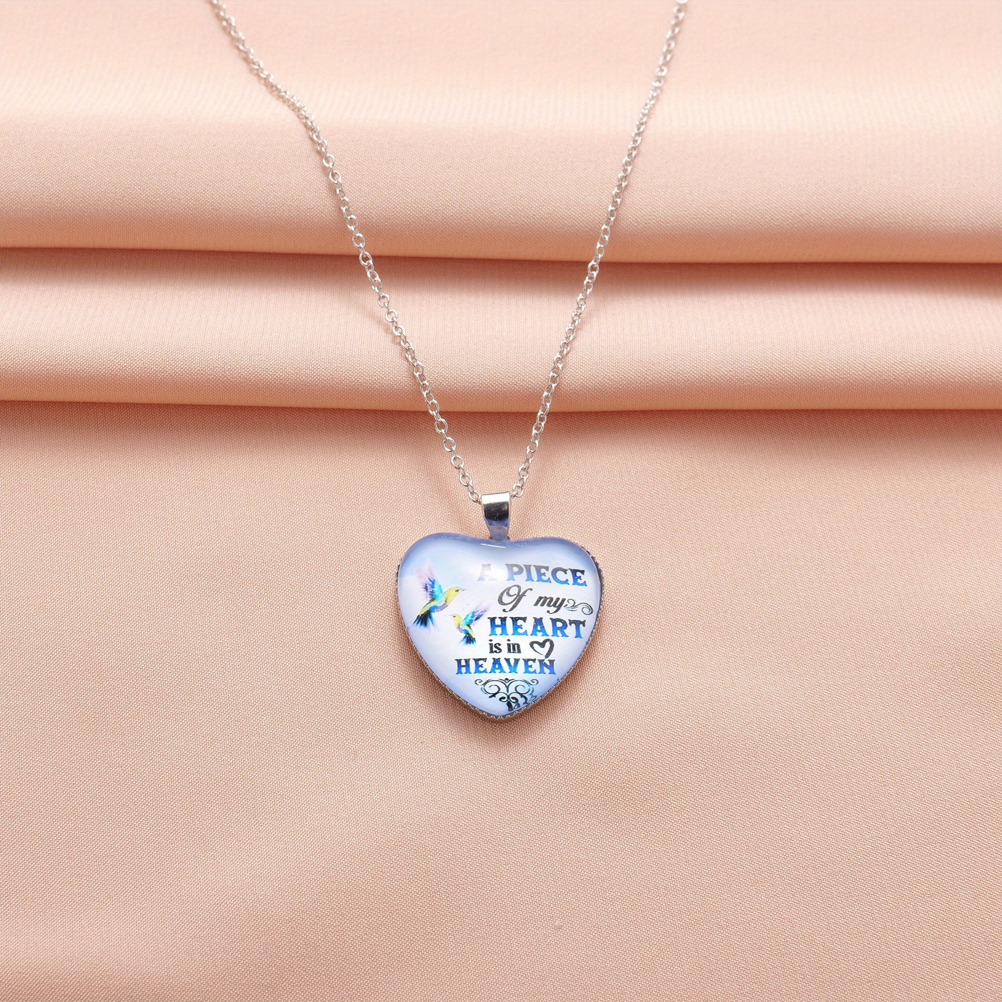 Fashion Simple Men And Women Necklace Hummingbird Heart Pendant Necklace Love Valentine's Day Anniversary Christmas Birthday Gift