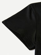 1pc Mother'S Day Rose Graphic T-Shirt - Black Polyester Knit, Vibrant Red Rose with Butterflies Design, Perfect for Spring & Summer, Casual All-Season Top, Machine Washable, Casual Wear | Floral Print Shirt | Polyester Fabric