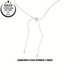 Elegant 925 Sterling Silver Long Adjustable Tassel Necklace for Women - Minimalist Luxury Design, Perfect for All Occasions & Ideal Holiday Gift, Festive Accessory|Sophisticated Accessory|Adjustable Length Necklace