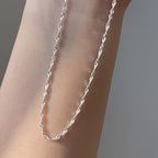 Silvery Twisted Pattern Necklace Elegant Luxury Style Copper Silver Plated Jewelry Daily Casual