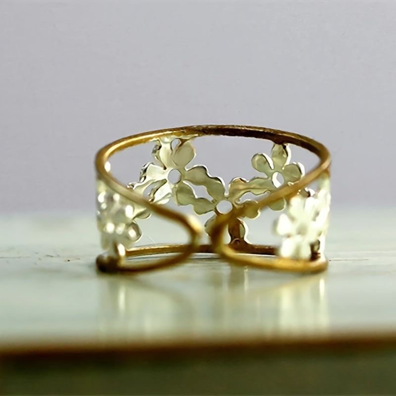 Exquisite Enamel Flower Ring Cute Daisy Flower Ring Ladies Jewelry Adjustable Jewelry Gift