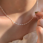 Silvery Twisted Pattern Necklace Elegant Luxury Style Copper Silver Plated Jewelry Daily Casual