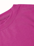 Women'S Floral Heart Print T-Shirt, Casual Crew Neck Short Sleeve Top, 100% Polyester Knit Fabric, Regular Length, All Season Fashion Tee