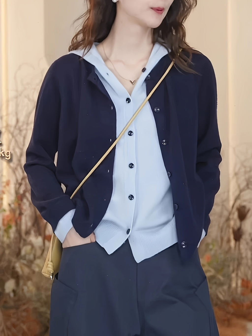 Women's Two-Piece Sweater Set, Pink Hooded Cardigan and Pullover, New Long-Sleeve Top for Spring\u002FAutumn Season