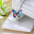 1pc Elegant Acrylic Butterfly Pendant Necklace, Colorful Unplated Jewelry, Ideal Gift for Christmas, Birthday, New Year, Family, and Friends