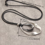 Elegant Twisted Texture Water Drop Pendant Necklace in Golden and Silvery with Black Rope, Zinc Alloy, Perfect Gift for Girlfriend, Suitable for Daily Wear and Special Occasions, Necklace