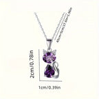 Cute Cat Pendant Necklace, Animal Sweater Chain, Great Christmas Halloween Thanksgiving Day Gift, New Year's Gift, Valentine's Day Gift