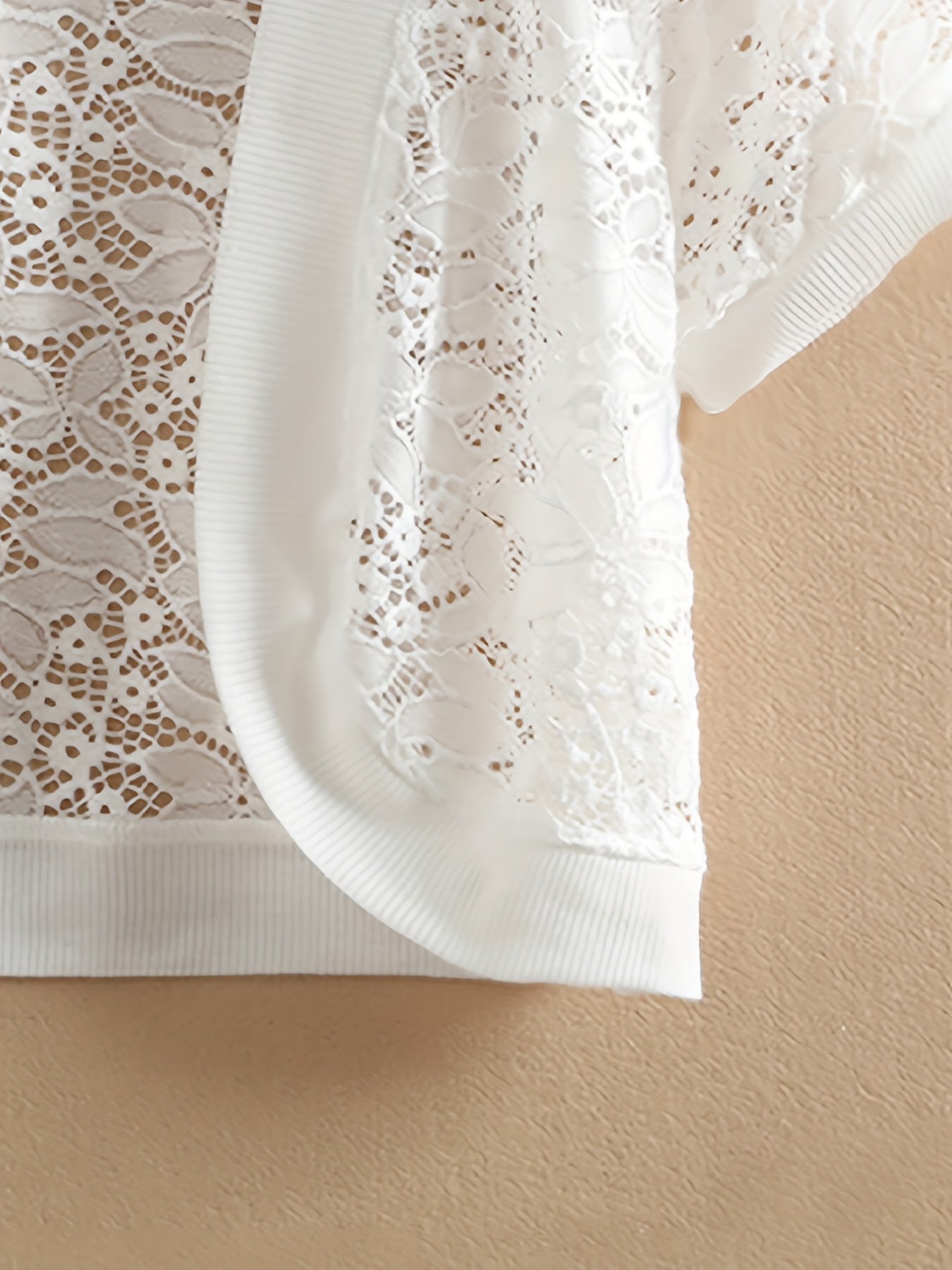 Women's Lightweight Lace-Trimmed Short Sleeve Cardigan - Retro Semi-Sheer Open Front Cover-Up, Machine Washable Spring Summer Fall Layering Piece for Casual & Formal Outfits, Scalloped Edge Design | Intricate Lace Detailing