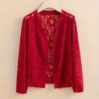 Elegant Lace Cardigan: Fall\u002FWinter Collection - Long Sleeve, Fitted Design, Hand Wash or Dry Clean, Suitable for Mature Occasions, Provides Warmth, Decoration, and Wind Protection - Women's Fashion Accessory