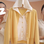 Women's Two-Piece Sweater Set, Pink Hooded Cardigan and Pullover, New Long-Sleeve Top for Spring\u002FAutumn Season