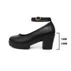 Women'S High Heel Block Heels, Solid Color Plain Toe High Heel Shoes, Lightweight Man Made Materials Upper, Rubber Sole, All-Season Sexy Style