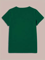 Women'S Casual Crew Neck T-Shirt with Purple Rose and Butterfly Graphic Print, Short Sleeve Regular Length Top for Spring and Summer, Ideal Birthday or Holiday Gift, Ladies T Shirts