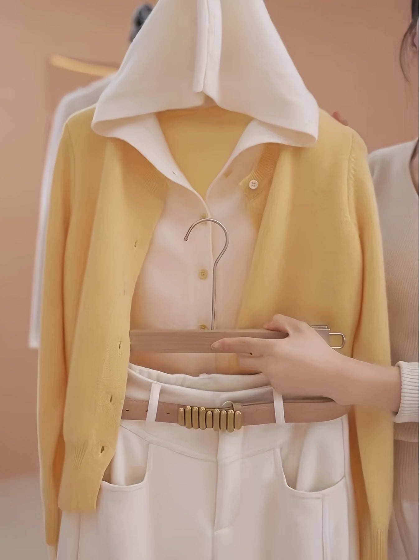 Women's Two-Piece Sweater Set, Pink Hooded Cardigan and Pullover, New Long-Sleeve Top for Spring\u002FAutumn Season