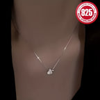 1pc Women's Fashion Necklace Elegant 925 Sterling Silver DIY Handmade Double Love Necklace is the best choice for birthday wedding season home and Easter Mother's Day gifts