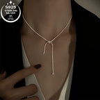 Elegant 925 Sterling Silver Long Adjustable Tassel Necklace for Women - Minimalist Luxury Design, Perfect for All Occasions & Ideal Holiday Gift, Festive Accessory|Sophisticated Accessory|Adjustable Length Necklace