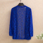 Elegant Lace Cardigan: Fall\u002FWinter Collection - Long Sleeve, Fitted Design, Hand Wash or Dry Clean, Suitable for Mature Occasions, Provides Warmth, Decoration, and Wind Protection - Women's Fashion Accessory