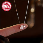 1pc Women's Fashion Necklace Elegant 925 Sterling Silver DIY Handmade Double Love Necklace is the best choice for birthday wedding season home and Easter Mother's Day gifts