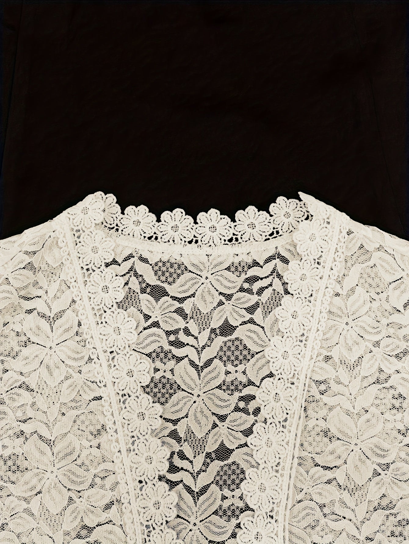 Elegant White Lace Contrast Cardigan - Short Sleeve, Stand Collar, Open Front Jacket for Women | Perfect for Spring\u002FSummer Parties & Casual Wear, Party Wear Cardigan | Lace Detailing | Constructio