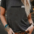 1pc Paris Graphic Print Women'S Casual Summer T-Shirt - Red, Short Sleeve, Round Neck, Polyester Blend, Comfort Fit, Casual Wear | Graphic Tee | Comfortable Fit